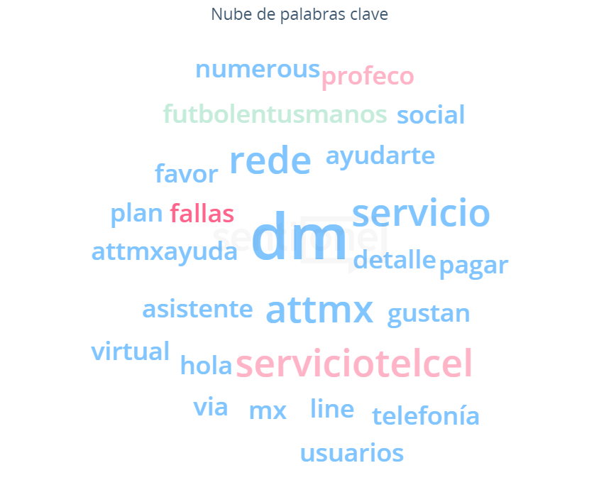 Nube de palabras Telefonía Móvil en México